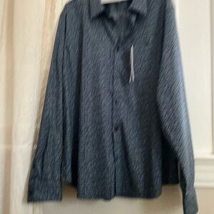 Men's Calvin Klein Blue on blue Patterned Button-Up shirt, long sleeves,XXL